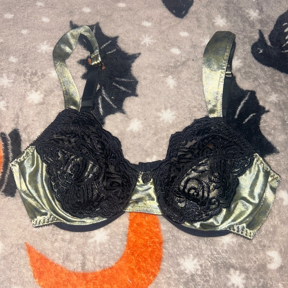 Sears Black and Gold Lace Bra